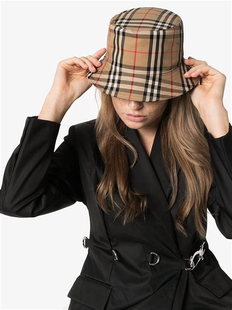 burberry vintage bucket hat|Burberry check bucket hat.